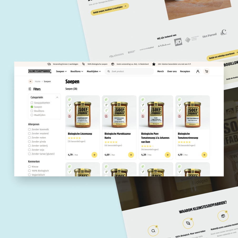 Kleinstesoepfabriek website